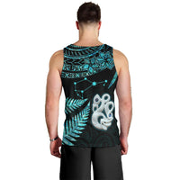Custom Matariki New Zealand Men Tank Top Maori Manaia with Paua Shell - Aqua LT9 - Polynesian Pride
