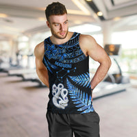 Matariki New Zealand Men Tank Top Maori Manaia with Paua Shell - Blue LT9 - Polynesian Pride