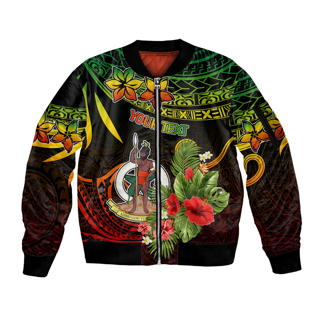 Custom Vanuatu Islands Sleeve Zip Bomber Jacket Proud To Be A Ni-Van LT9 Unisex Reggae - Polynesian Pride
