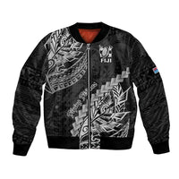 Fiji Rugby Bomber Jacket Kaiviti Fijian Tribal World Cup Black LT9 Unisex Black - Polynesian Pride
