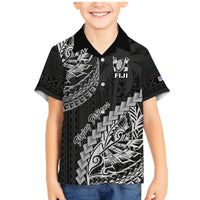 Fiji Rugby Family Matching Mermaid Dress and Hawaiian Shirt Kaiviti Fijian Tribal World Cup Black LT9 Son's Shirt Black - Polynesian Pride