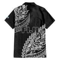 Fiji Rugby Family Matching Tank Maxi Dress and Hawaiian Shirt Kaiviti Fijian Tribal World Cup Black LT9 - Polynesian Pride