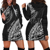 Fiji Rugby Hoodie Dress Kaiviti Fijian Tribal World Cup Black LT9 - Polynesian Pride