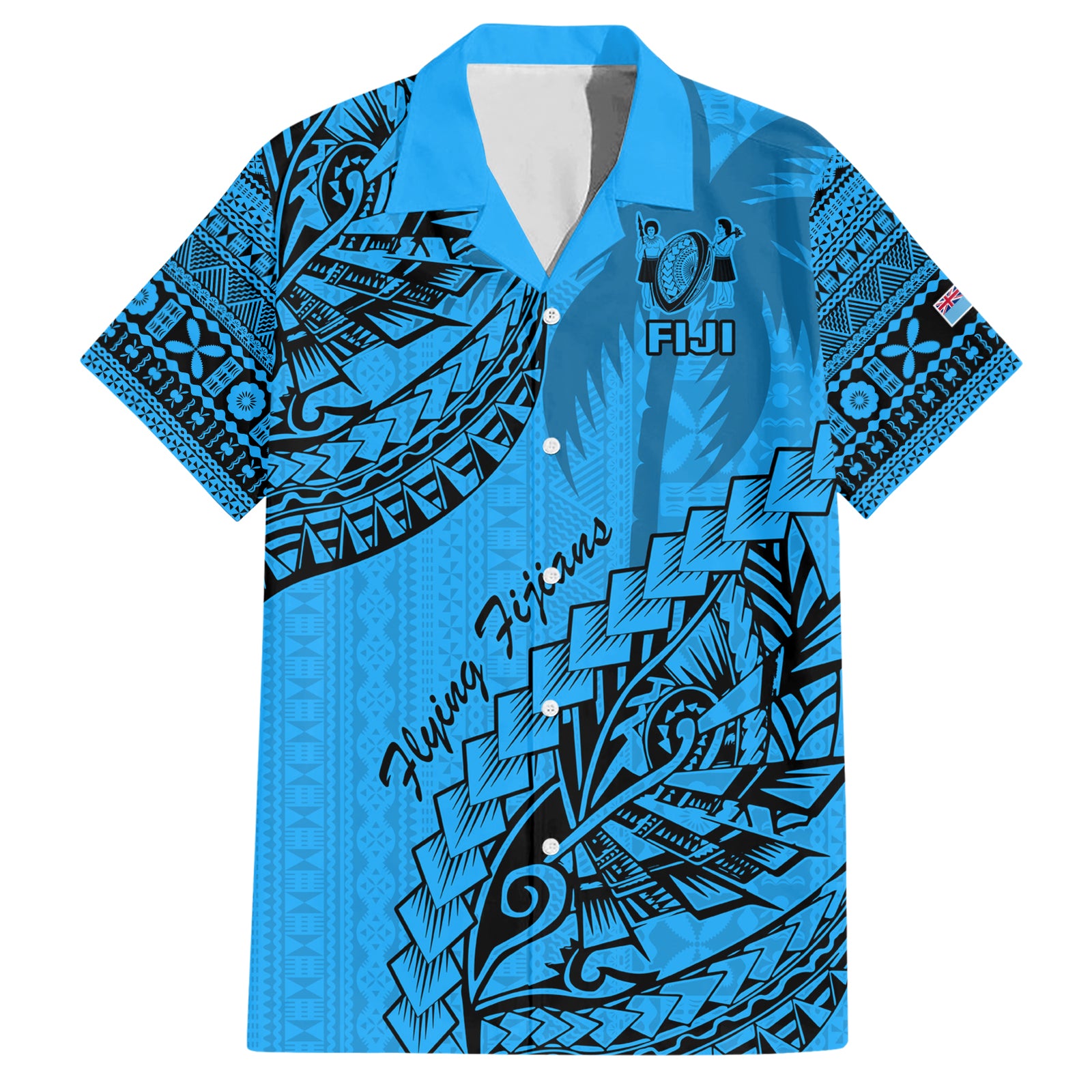 Fiji Rugby Hawaiian Shirt Kaiviti Fijian Tribal World Cup Blue No1 LT9 Blue - Polynesian Pride