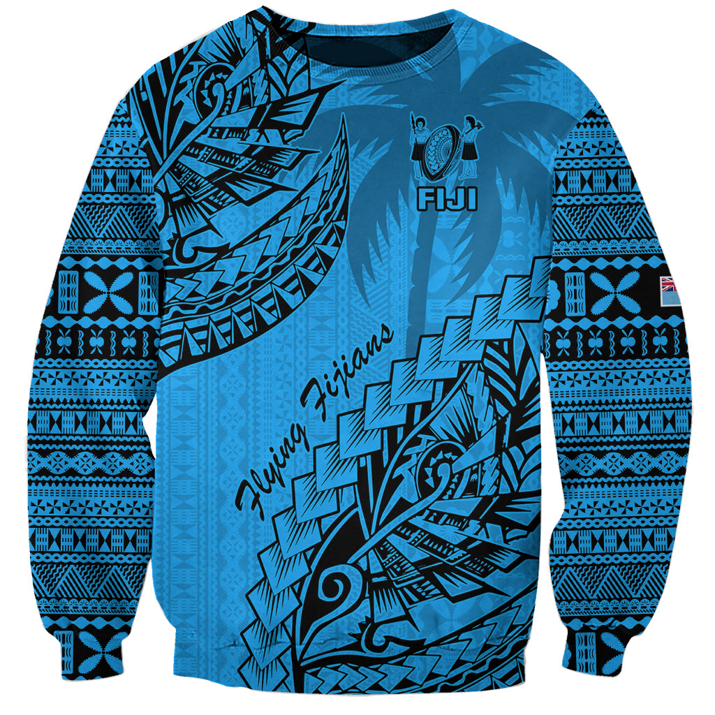 Fiji Rugby Sweatshirt Kaiviti Fijian Tribal World Cup Blue No1 LT9 Unisex Blue - Polynesian Pride