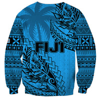 Fiji Rugby Sweatshirt Kaiviti Fijian Tribal World Cup Blue No1 LT9 - Polynesian Pride