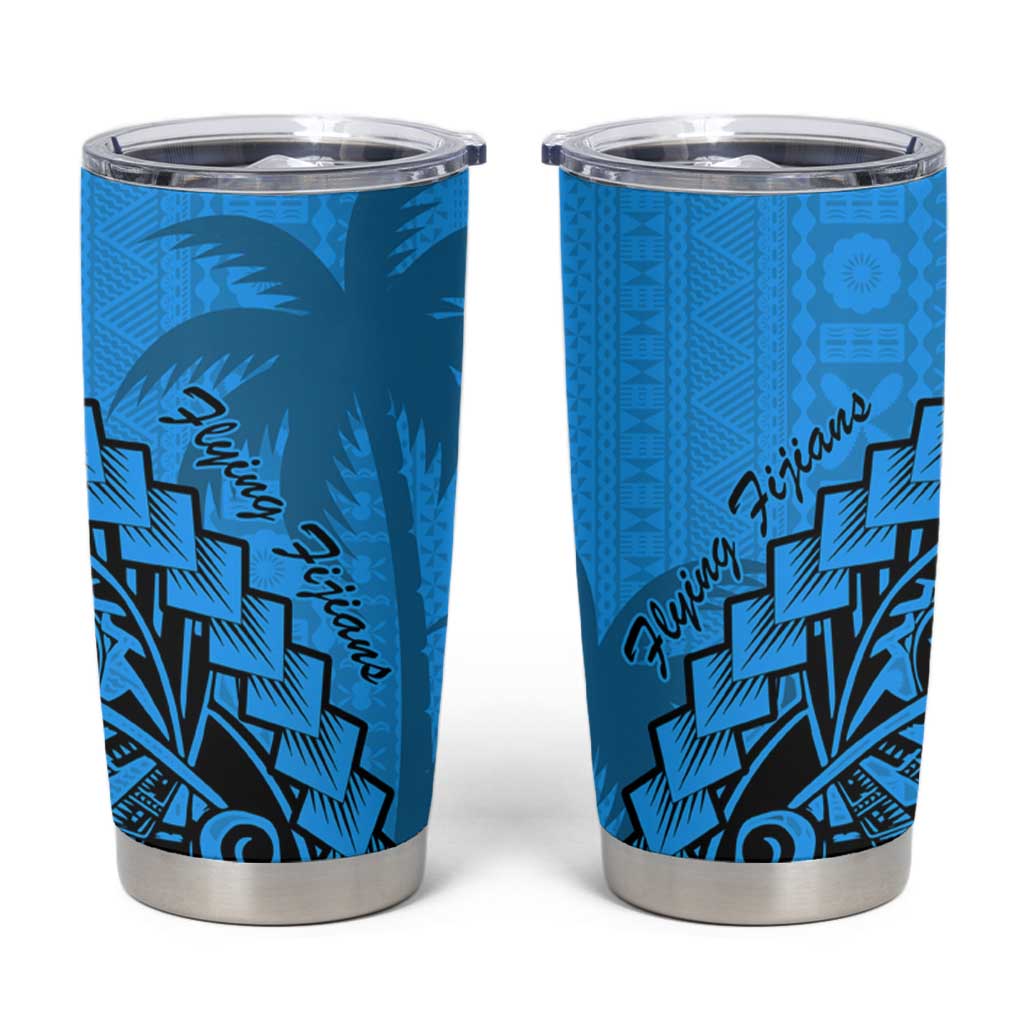 Blue Fiji Rugby Tumbler Cup Kaiviti Fijian Tribal World Cup