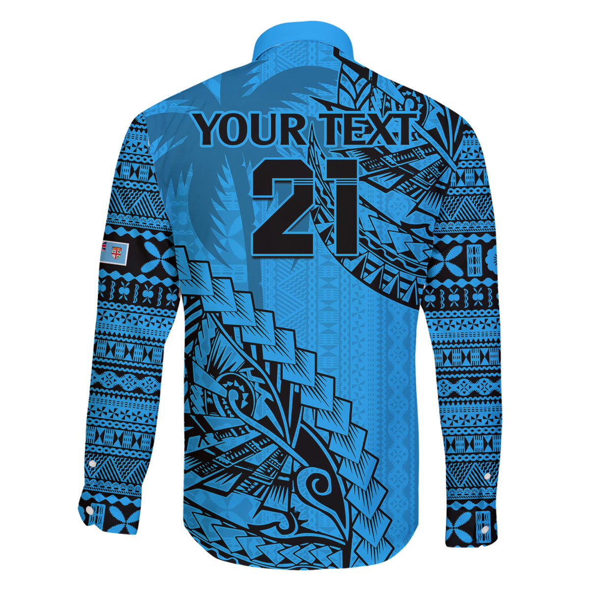 Custom Fiji Rugby Family Matching Long Sleeve Bodycon Dress and Hawaiian Shirt Kaiviti Fijian Tribal World Cup Blue No1 LT9 - Polynesian Pride