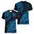 Fiji Rugby Women V Neck T Shirt Kaiviti Fijian Tribal World Cup Blue No2 LT9 - Polynesian Pride