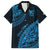 Custom Fiji Rugby Family Matching Off Shoulder Long Sleeve Dress and Hawaiian Shirt Kaiviti Fijian Tribal World Cup Blue No2 LT9 Dad's Shirt - Short Sleeve Blue - Polynesian Pride