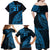 Custom Fiji Rugby Family Matching Off Shoulder Maxi Dress and Hawaiian Shirt Kaiviti Fijian Tribal World Cup Blue No2 LT9 - Polynesian Pride