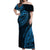 Custom Fiji Rugby Off Shoulder Maxi Dress Kaiviti Fijian Tribal World Cup Blue No2 LT9 Women Blue - Polynesian Pride