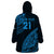 Custom Fiji Rugby Wearable Blanket Hoodie Kaiviti Fijian Tribal World Cup Blue No2 LT9 - Polynesian Pride