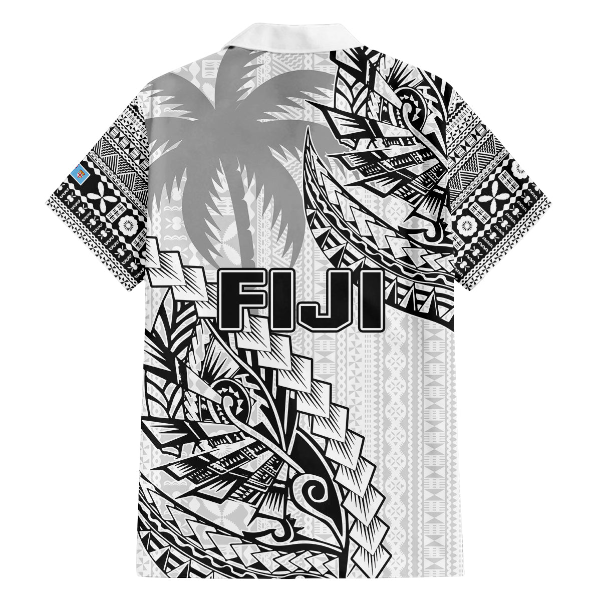 Fiji Rugby Family Matching Off Shoulder Maxi Dress and Hawaiian Shirt Kaiviti Fijian Tribal World Cup White LT9 - Polynesian Pride