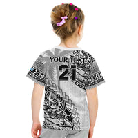 Custom Fiji Rugby Kid T Shirt Kaiviti Fijian Tribal World Cup White LT9 - Polynesian Pride