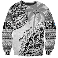 Custom Fiji Rugby Sweatshirt Kaiviti Fijian Tribal World Cup White LT9 Unisex White - Polynesian Pride