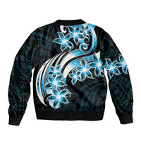 Plumeria Tribal Tattoo Bomber Jacket Blue Polynesian Pattern LT9 - Polynesian Pride