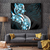 Plumeria Tribal Tattoo Tapestry Blue Polynesian Pattern LT9 - Polynesian Pride