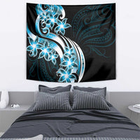 Plumeria Tribal Tattoo Tapestry Blue Polynesian Pattern LT9 - Polynesian Pride