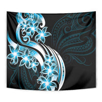 Plumeria Tribal Tattoo Tapestry Blue Polynesian Pattern LT9 - Polynesian Pride
