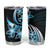 Plumeria Tribal Tattoo Tumbler Cup Blue Polynesian Pattern