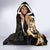 Plumeria Tribal Tattoo Hooded Blanket Gold Polynesian Pattern