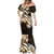 Plumeria Tribal Tattoo Mermaid Dress Gold Polynesian Pattern