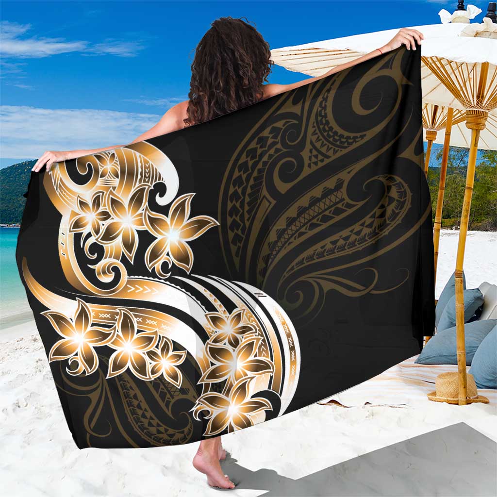 Plumeria Tribal Tattoo Sarong Gold Polynesian Pattern