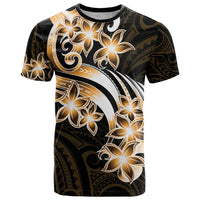 Plumeria Tribal Tattoo T Shirt Gold Polynesian Pattern LT9 Gold - Polynesian Pride