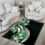 Plumeria Tribal Tattoo Area Rug Green Polynesian Pattern