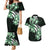 Plumeria Tribal Tattoo Couples Matching Mermaid Dress and Hawaiian Shirt Green Polynesian Pattern