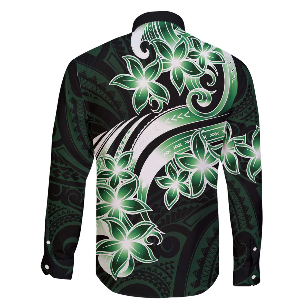 Plumeria Tribal Tattoo Family Matching Puletasi and Hawaiian Shirt Green Polynesian Pattern LT9 - Polynesian Pride