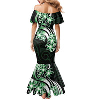Plumeria Tribal Tattoo Mermaid Dress Green Polynesian Pattern LT9 - Polynesian Pride