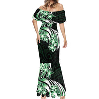 Plumeria Tribal Tattoo Mermaid Dress Green Polynesian Pattern LT9 - Polynesian Pride