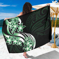 Plumeria Tribal Tattoo Sarong Green Polynesian Pattern