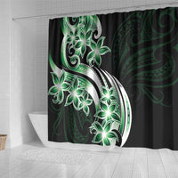 Plumeria Tribal Tattoo Shower Curtain Green Polynesian Pattern LT9 - Polynesian Pride