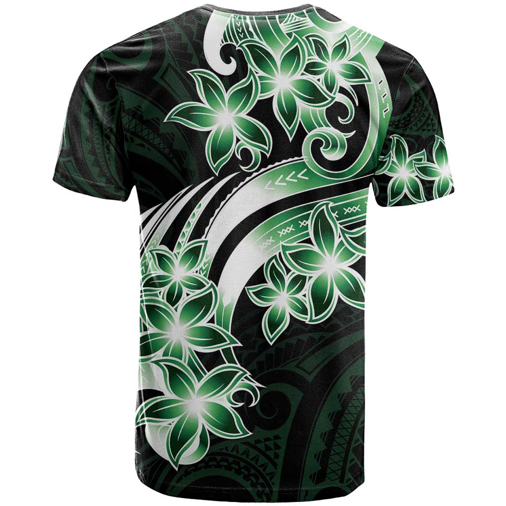 Plumeria Tribal Tattoo T Shirt Green Polynesian Pattern LT9 - Polynesian Pride