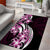 Plumeria Tribal Tattoo Area Rug Pink Polynesian Pattern