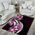 Plumeria Tribal Tattoo Area Rug Pink Polynesian Pattern