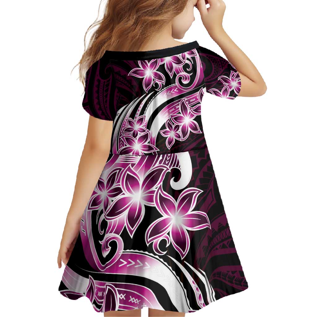 Plumeria Tribal Tattoo Family Matching Summer Maxi Dress and Hawaiian Shirt Pink Polynesian Pattern LT9 - Polynesian Pride