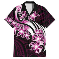 Plumeria Tribal Tattoo Family Matching Summer Maxi Dress and Hawaiian Shirt Pink Polynesian Pattern LT9 Dad's Shirt - Short Sleeve Pink - Polynesian Pride