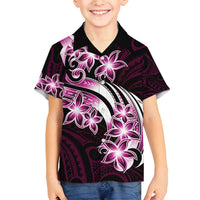Plumeria Tribal Tattoo Family Matching Summer Maxi Dress and Hawaiian Shirt Pink Polynesian Pattern LT9 Son's Shirt Pink - Polynesian Pride