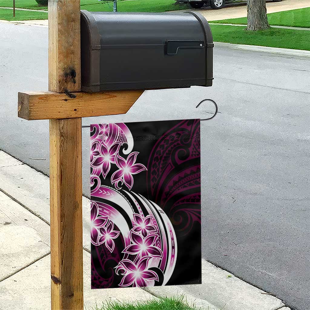 Plumeria Tribal Tattoo Garden Flag Pink Polynesian Pattern