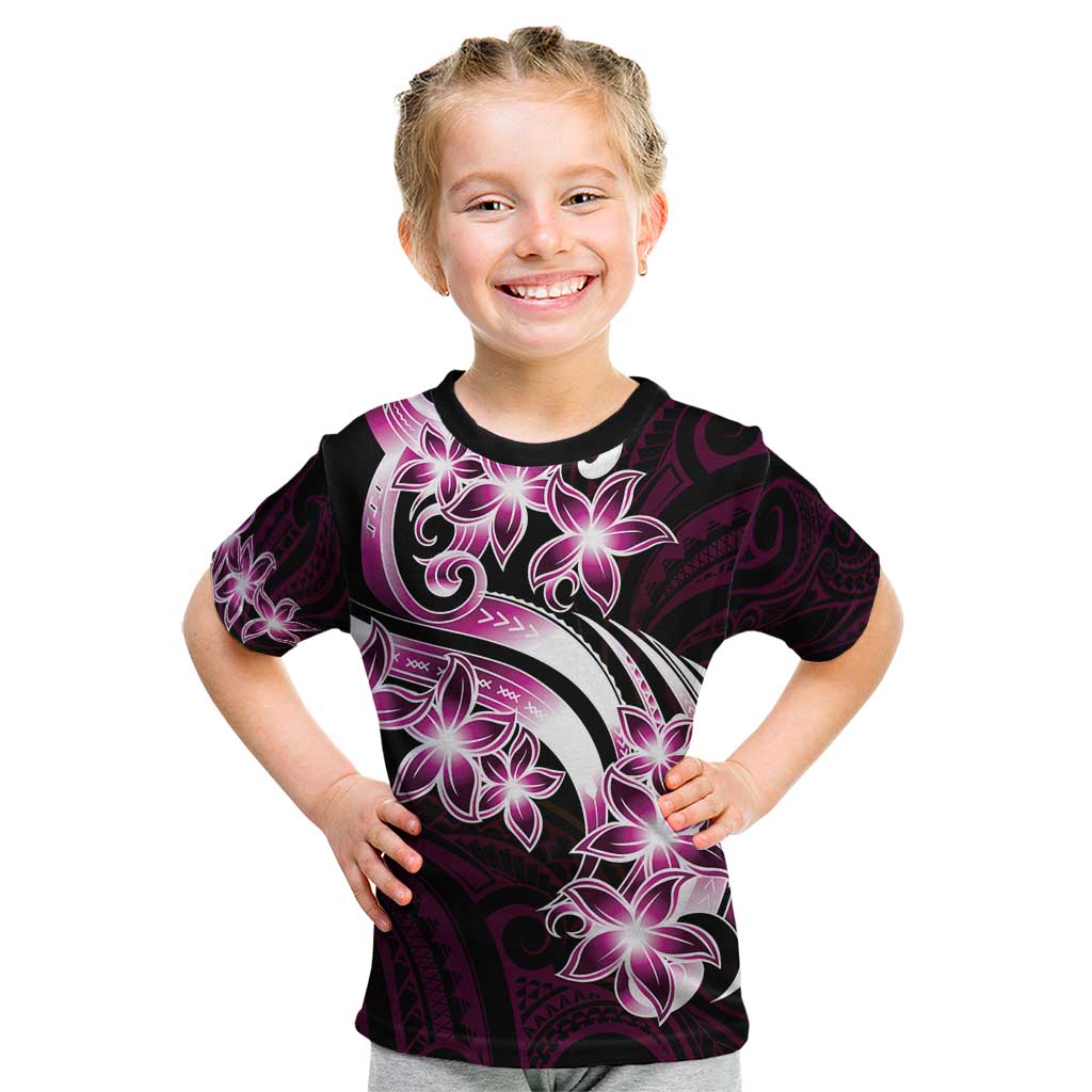Plumeria Tribal Tattoo Kid T Shirt Pink Polynesian Pattern LT9 Pink - Polynesian Pride