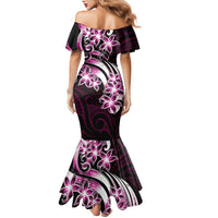 Plumeria Tribal Tattoo Mermaid Dress Pink Polynesian Pattern LT9 - Polynesian Pride