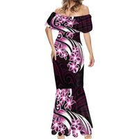 Plumeria Tribal Tattoo Mermaid Dress Pink Polynesian Pattern LT9 - Polynesian Pride