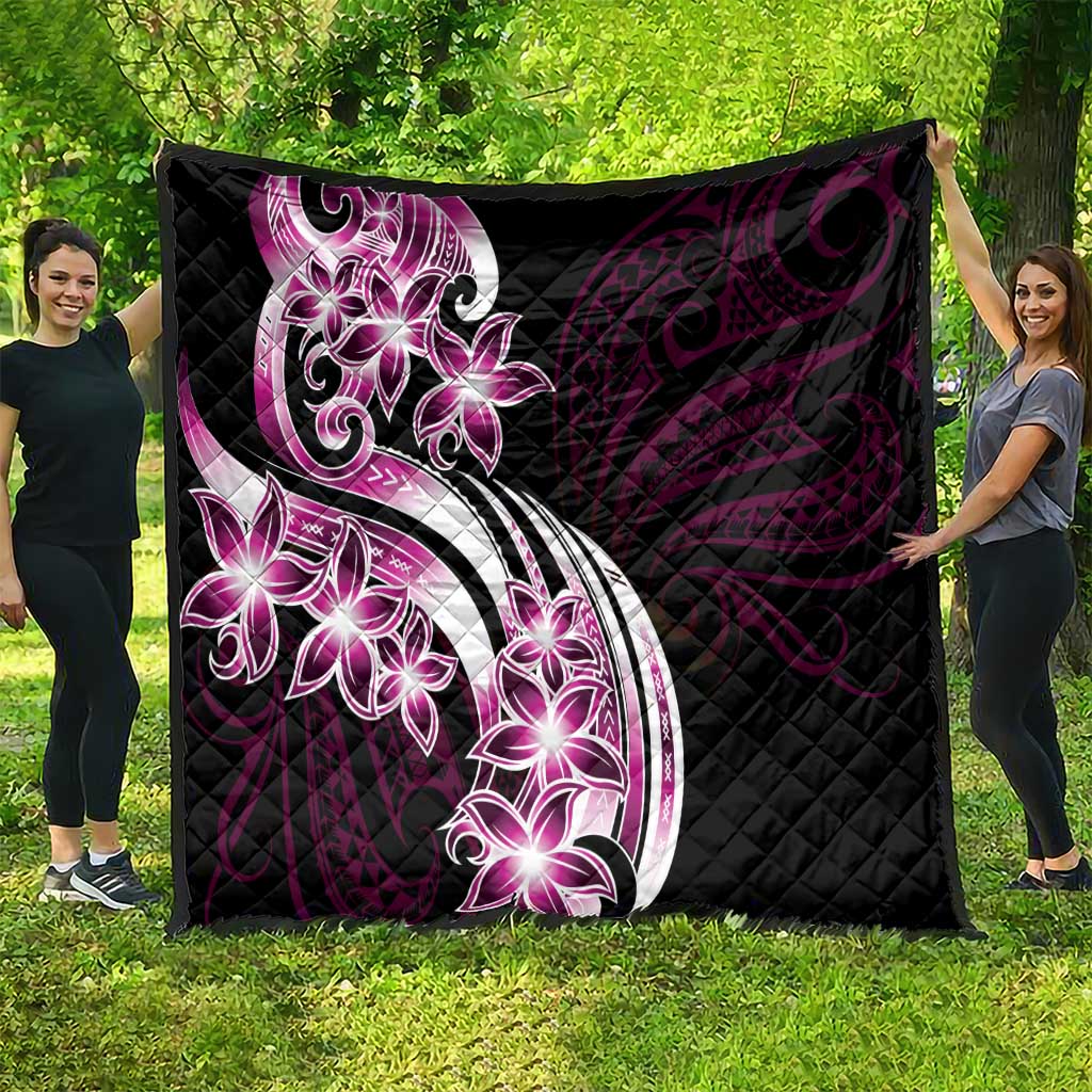 Plumeria Tribal Tattoo Quilt Pink Polynesian Pattern LT9 - Polynesian Pride