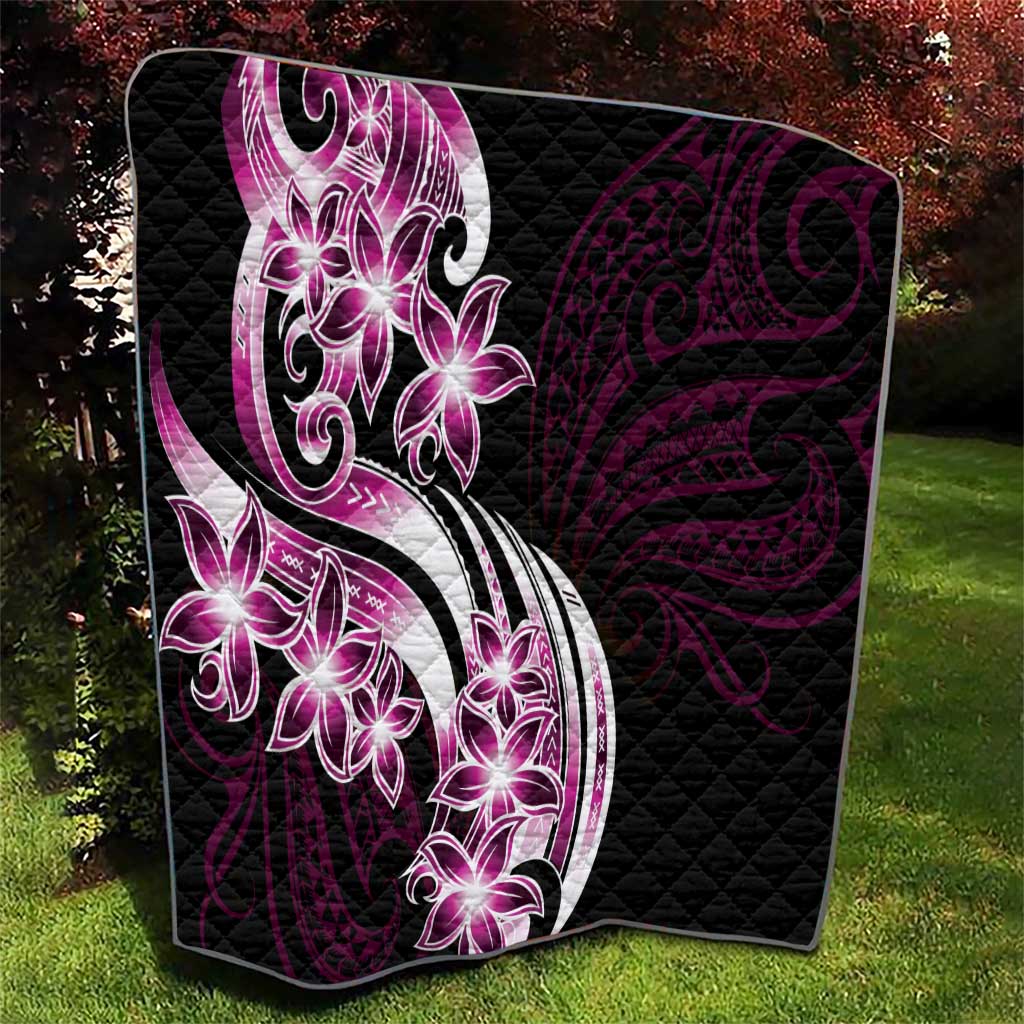 Plumeria Tribal Tattoo Quilt Pink Polynesian Pattern LT9 - Polynesian Pride