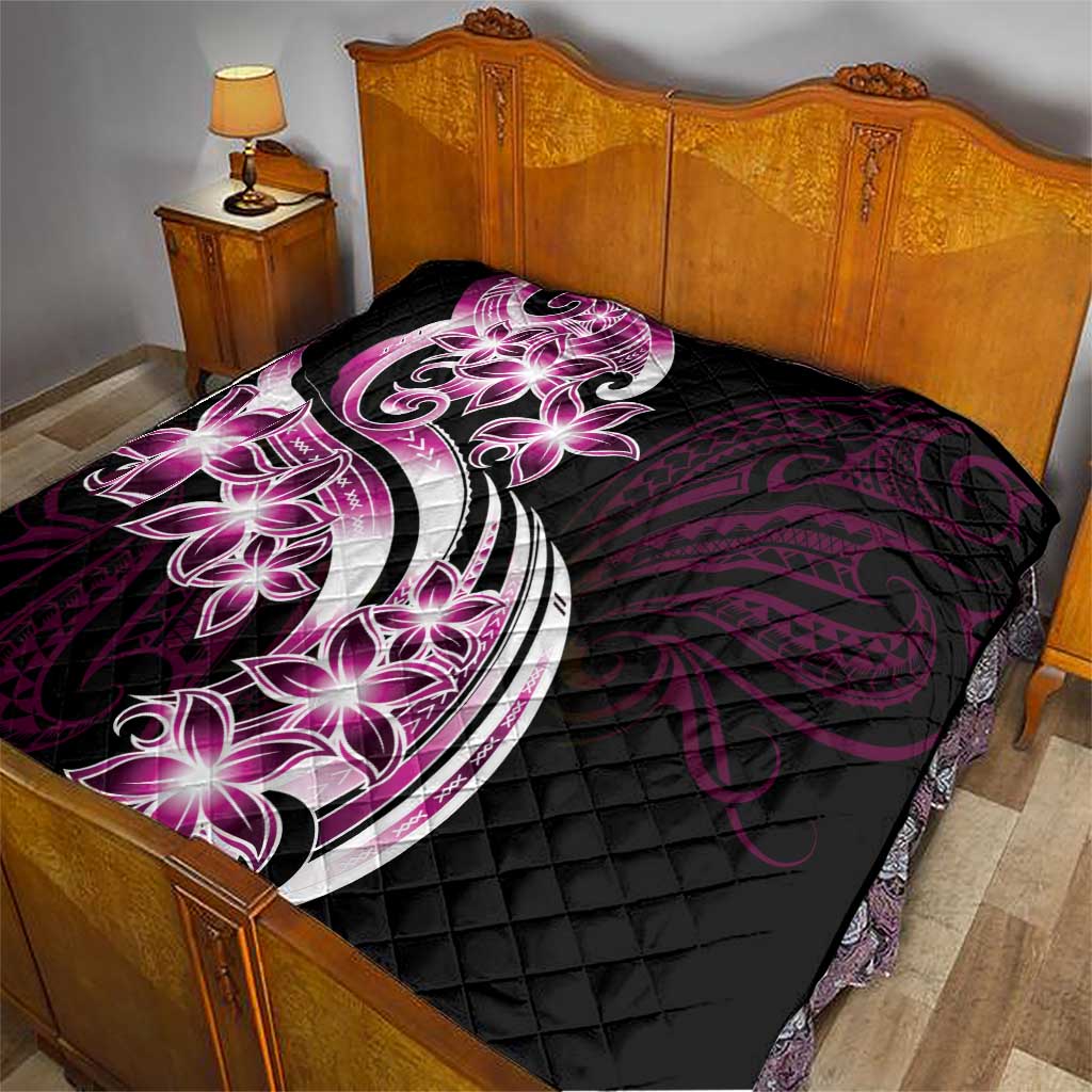 Plumeria Tribal Tattoo Quilt Pink Polynesian Pattern LT9 - Polynesian Pride