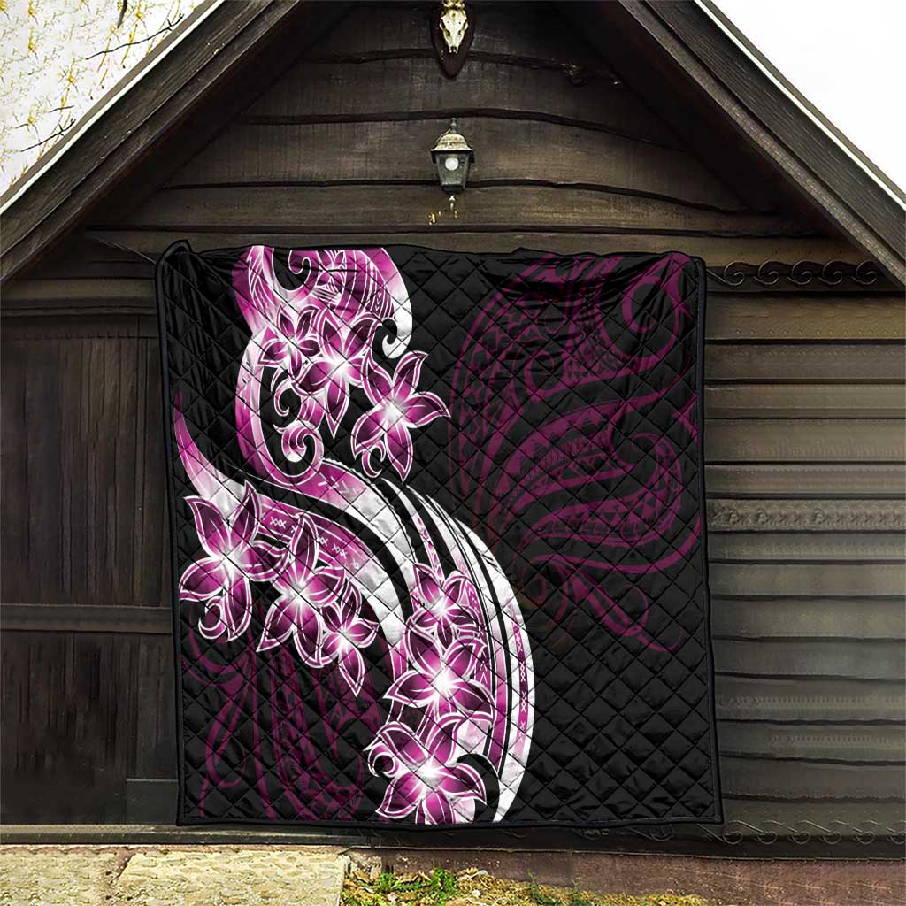 Plumeria Tribal Tattoo Quilt Pink Polynesian Pattern LT9 - Polynesian Pride